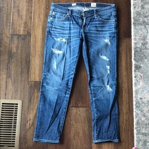 AG Crop Destroyed Jeans